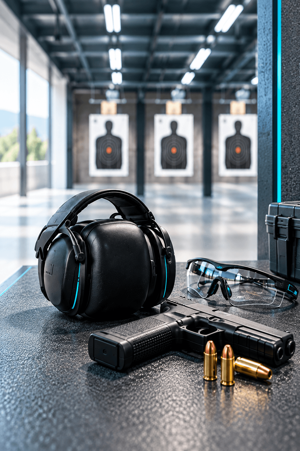 Firearm safety instructor guiding a student through range fundamentals